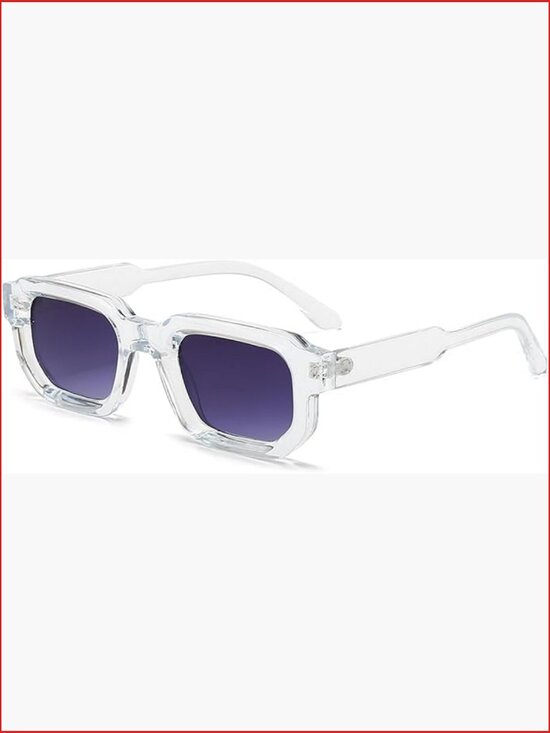 Retro Rectangle Sunglasses UV400 Protective Chunky Frame Trendy Square Unisex main image 4